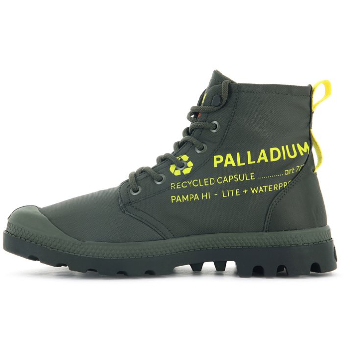 Palladium Pampa Recycle Waterproof+ 2 Men's Boots Olive | UK X138-JAF